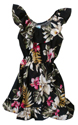 Hawaiian Hula Girl Orchid Black Cotton Dress